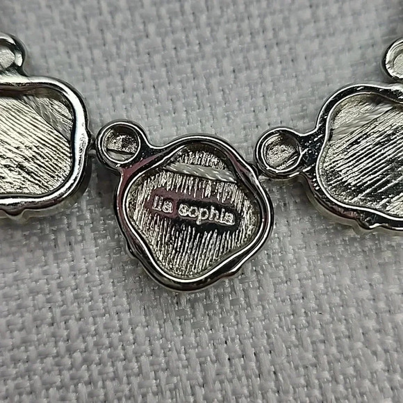 Lia Sophia Statement Necklace in Silver with Mint Green and Blue Accents - Picture 12 of 13